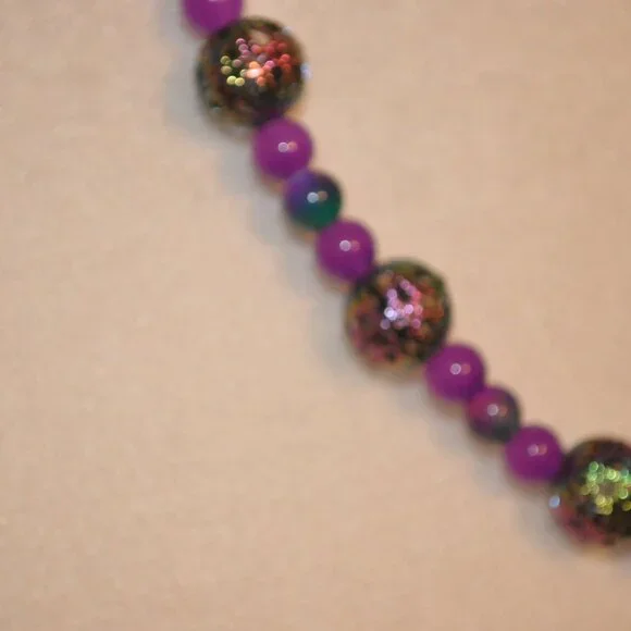 Purple Gradient Bauble and Bead Necklace - Picture 3 of 8